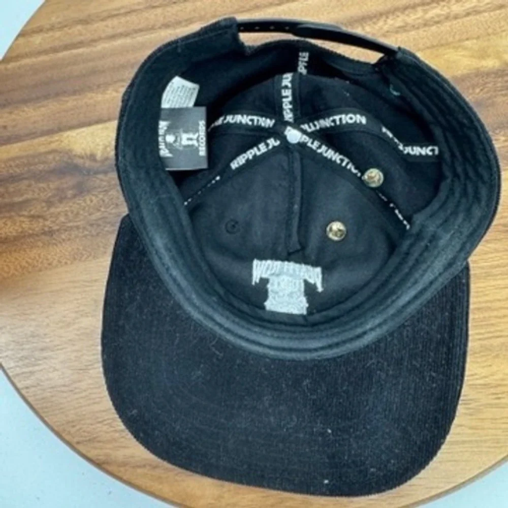 Death‎ Row Records corduroy Snapback Hat Mens OSFM Black Lightning Bolt Hip Hop